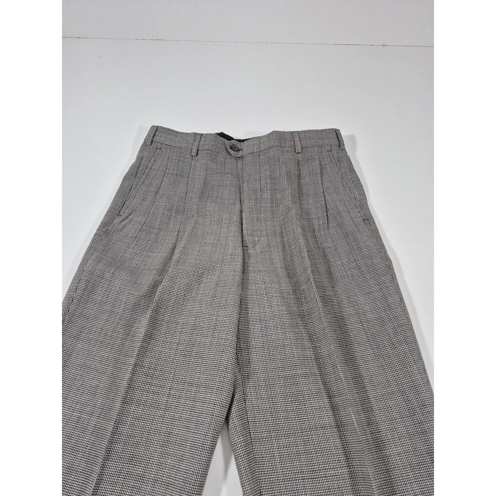 VTG John Alexander Wool Dress Pants Men's 36x36 Gray Check Pleated